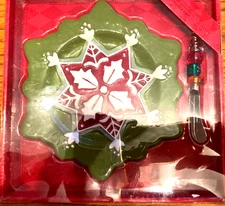 Christmas Cypress Home "Serve it Gift Set" Ceramic Plate & Spreader