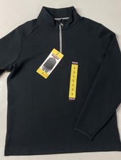 Kirkland Signature Men's 1/2 Zip Pullover Sweatshirt Stretch Wicking BLACK SMALL