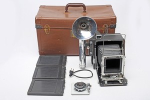 Graflex Speed Graphic 4x5 camera+Kodak 127mm f4.7 Ektar Lens+Backs+Flash+SET+WoW