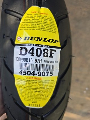 DUNLOP HARLEY-DAVIDSON D408F WIDE WHITEWALL FRONT TIRE 130/90B16