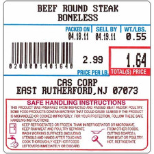 CAS UPC/Safe Handling Labels for LP-1000, CL-5000/5500/7200, GoDex LST-8040