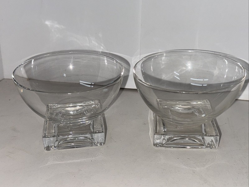 Set of 2 Cambridge Square Base Champagne / Tall Sherbet Glasses 3797 Stem 1950's