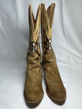 Vintage Miss Capezio Brown Suede Leather Butterfly Western Cowgirl Boots 7.5M