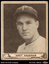 1940 Play Ball #107 Arky Vaughan Pirates HOF 2 - GOOD