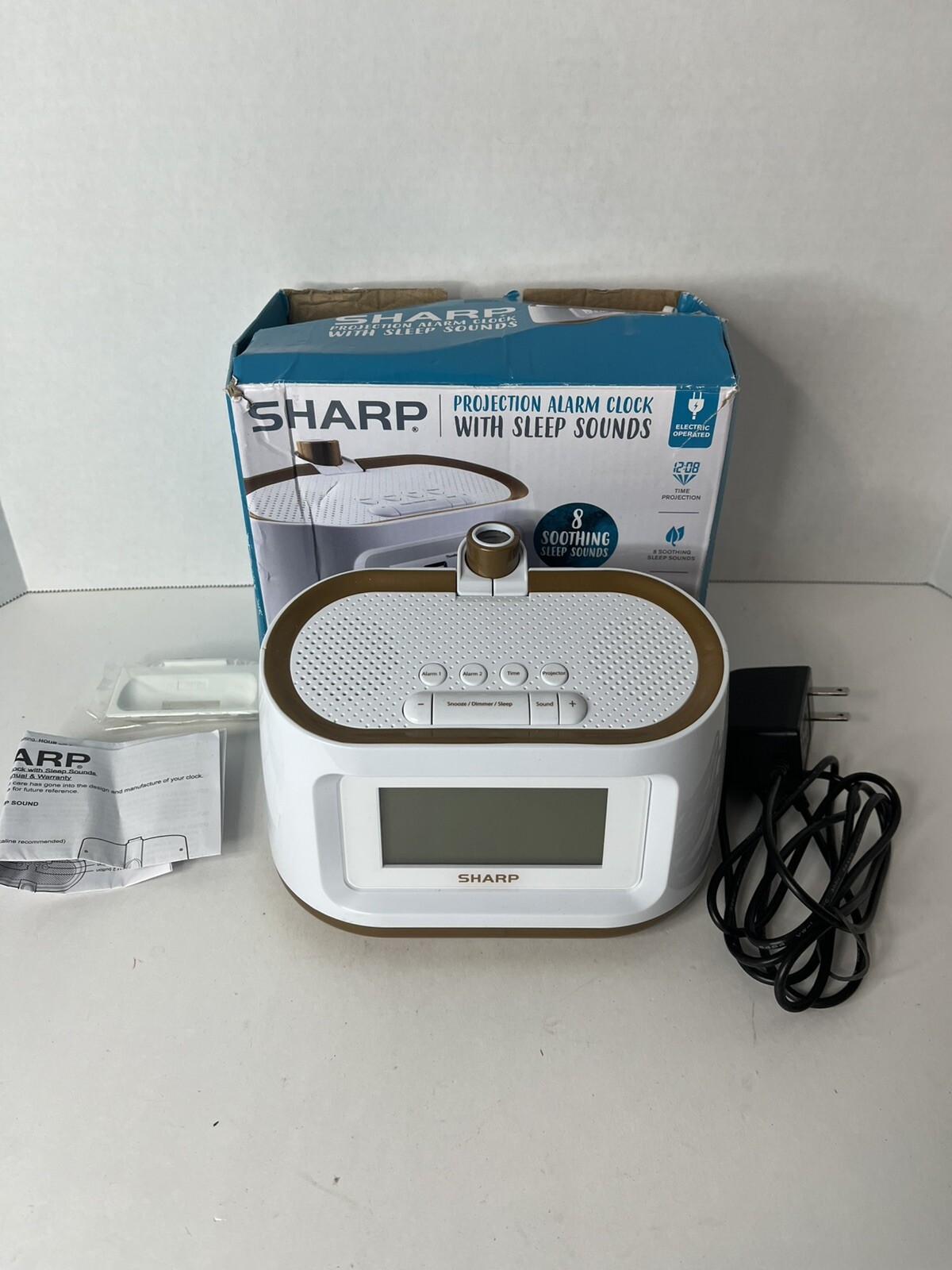 Sharp Projection Alarm Clock SPC585 Soothing Nature Sleep Sounds