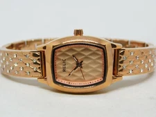 Relic ZR34284 Crystal Inlay Rose Gold Tone Quartz Ladies Watch Sz. 6 1/2''
