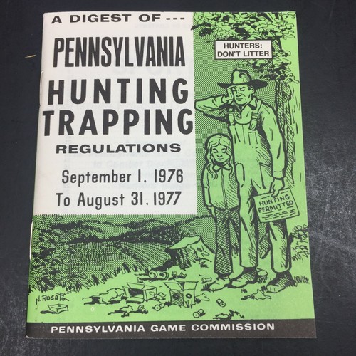 Vintage 1976 1977 A Digest Of Pennsylvania Hunting Trapping 