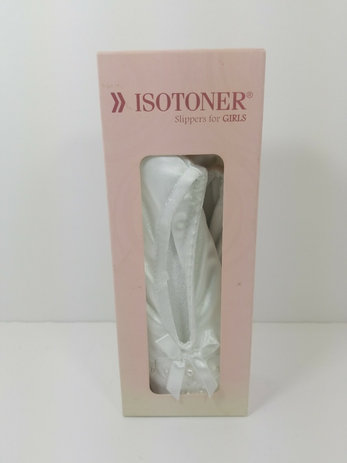 SAOLA Ciabatta stile balletto Isotoner BIANCA perle suola morbida grigio scamosciata RAGAZZA SMALL 11 12