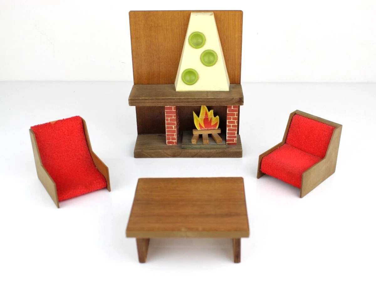 Melody Jane Casa delle Bambole Grezzo Lato Taglio Tavolo Legno Grezzo Miniatura Soggiorno Arredamento