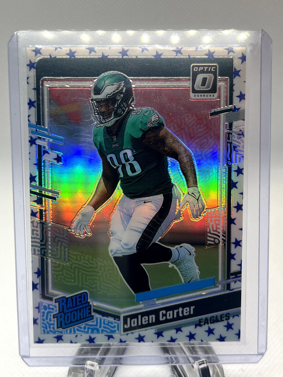 2023 Donruss Optic Jalen Carter Blue Stars Emoji Rated Rookie #281 RC Eagles