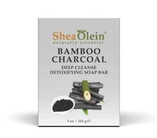 Shea Olein Activated Bamboo Charcoal Deep Cleanse Detoxifying Soap Bar, 6-pack
