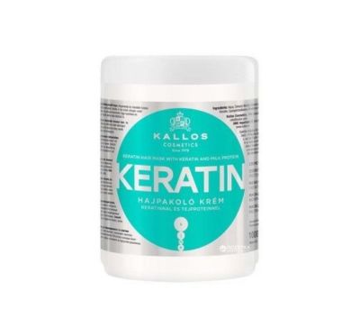 Kallos Keratin Haarmaske und Milchprotein 1000ml für trockenes, stumpfes Haar 