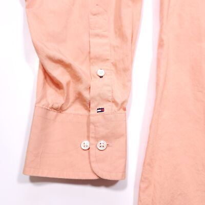 slim fit dress slacks Men's Thick Orange & Blue Check Dress Shirt (Moisture Wicking Button Up) Extra Trim / 15.5 / M / 32-33