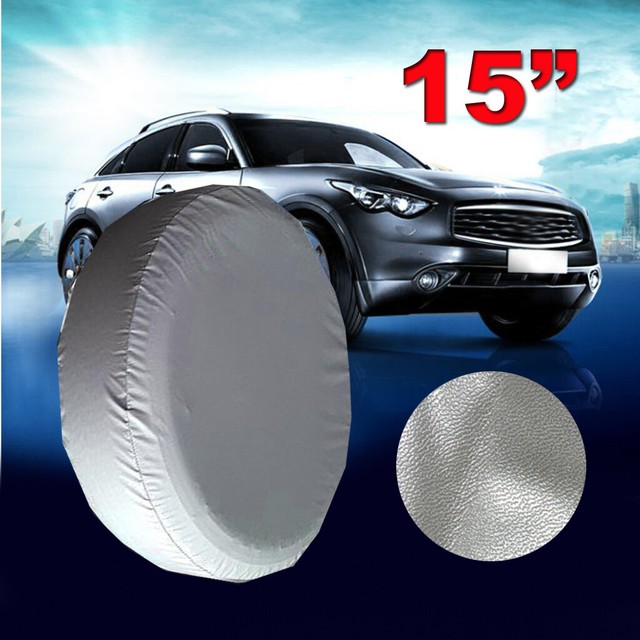 15" Silver Spare Tyre Tire Cover For All CAR SUV Wheel Protection All weather eBay