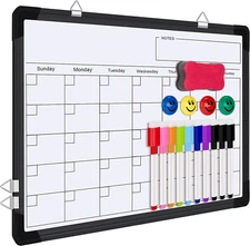 White Calendar Board Magnetic Whiteboard Dry Erase Wall Bulletin Time Planner