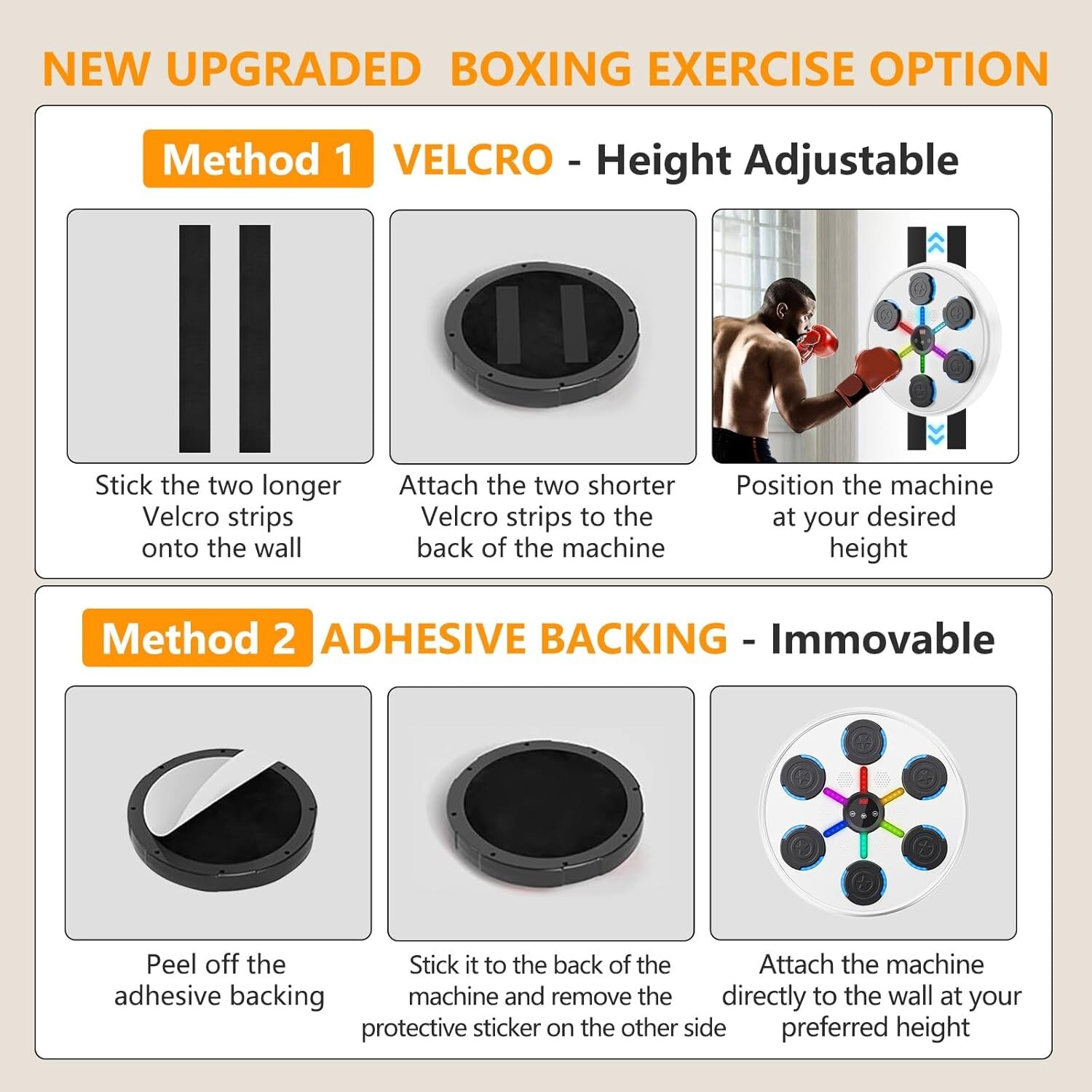 Music Boxing Machine – Bluetooth Punch Trainer with LED & Reflex Training - NIB