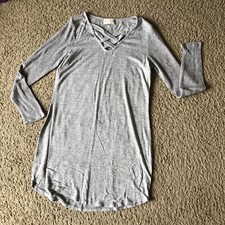 bobbie brooks gray above knee mini dress sweater