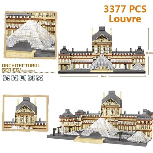 blocs de Construction tour Eiffel Taj Mahal Big Ben Notre Dame Louvre Pyramide - Photo 34/39