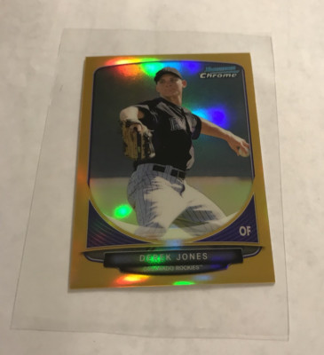 2013 BOWMAN CHROME GOLD MINI REFRACTOR DEREK JONES RC /50