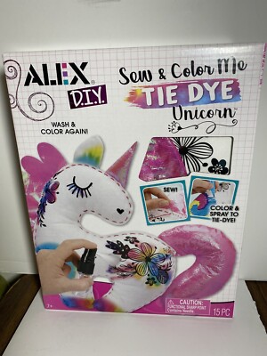 ALEX Sew & Color Me Tie Dye Unicorn Girls DIY Crafts 15pcs Wash & Color ...