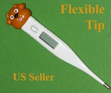 Adult Pediatric Digital Thermometer F and C White Brown