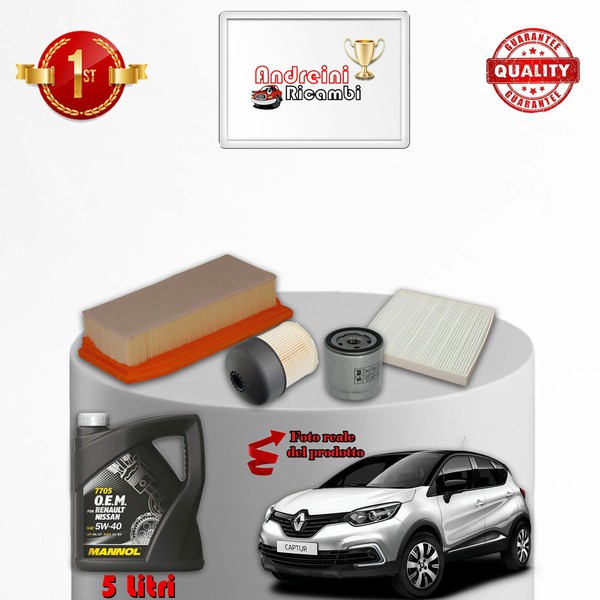 Wartungsset 4 Filter Und ÖL Renault Captur 1.5 DCI 81KW 110PS Ab 2015-image