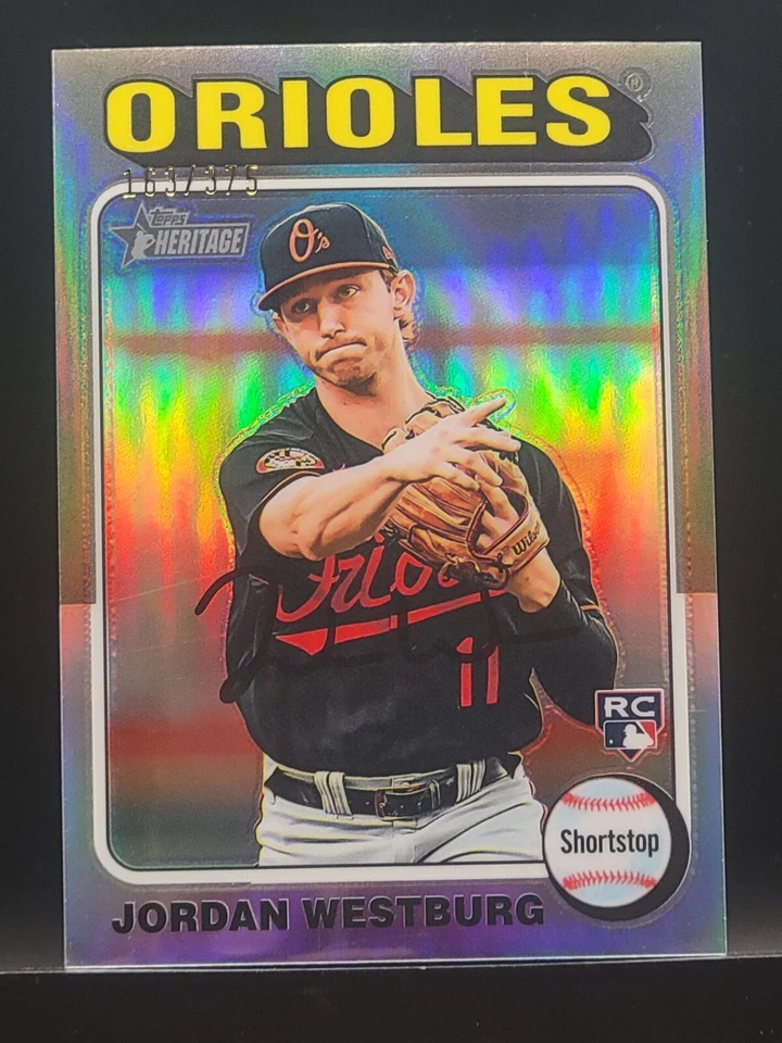 2024 Topps Heritage Jordan Westburg Chrome Silver Refractor # /375 RC Rookie - Image 4 of 4