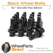 Pernos de rueda (16) 12x1,25 negro para Citroen C3 Aircross 17-22 sobre ruedas originales