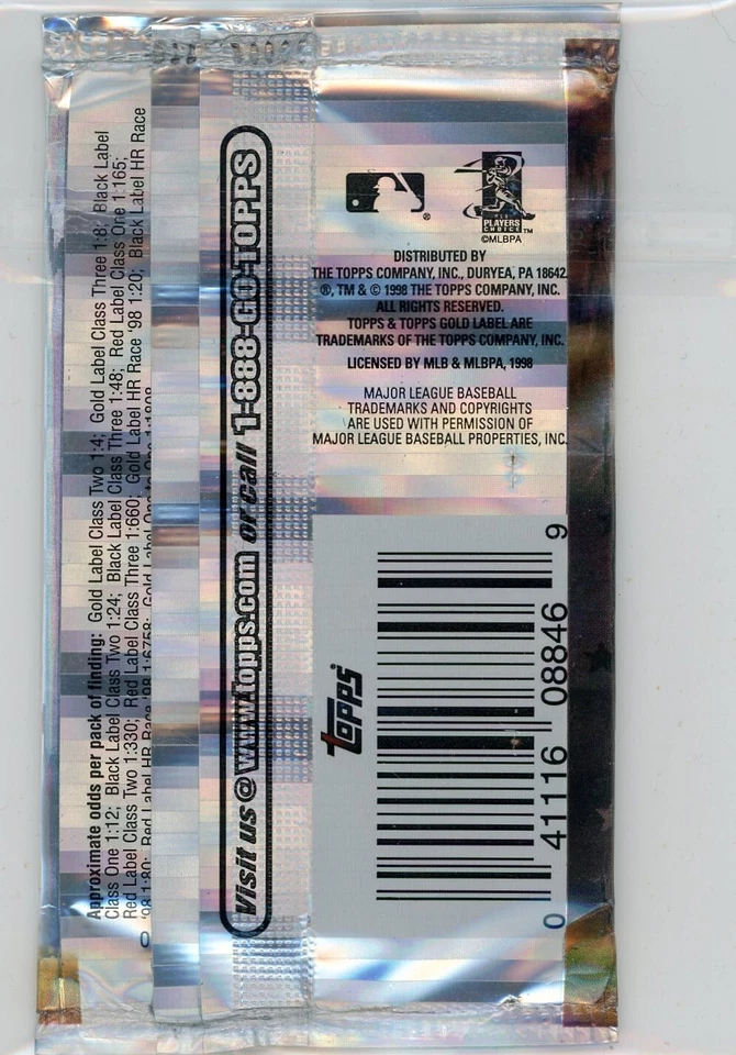 1998 Topps Gold Label Baseball Sealed Retail Pack - Image 2 of 2