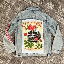 Reason Brand Live Fast Denim Trucker Jacket M...