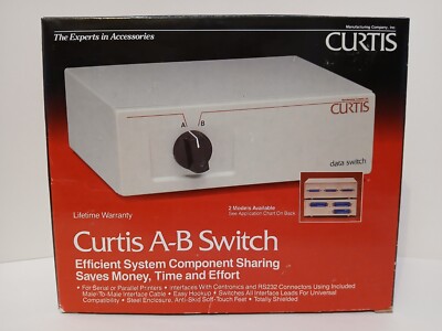 Curtis A-B Switch NEW! (Open Box) 2 Printers to One PC, or 2 PCs to 1 Printer