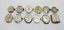Vintage Lot Of 12 Mechanical Watch Movements For Repair Bulova Elgin Gruen