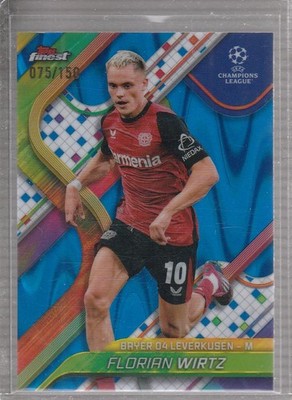 2024-25 Finest UEFA Club #27 Florian Wirtz Blue Raywave Refractor #/150