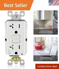 Self-Testing Tamper-Resistant GFCI Outlet - Dual Protection from Fires & Shocks