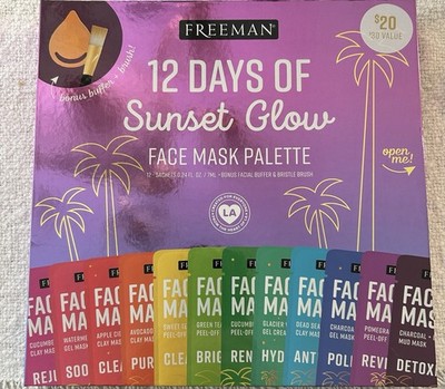 NEW Freeman 12 Days of Sunset Glow Face Mask Palette Set 