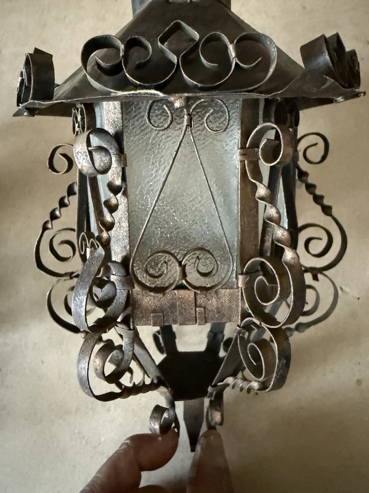 Juego de linternas velas renacimiento español gótico católico vintage años 60 pátina de cobre Foto 4 de 4