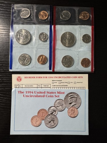 US Mint - United States Mint - 1994 PD & 1995 PD - Uncirculated Coins - Cello - Picture 5 of 7