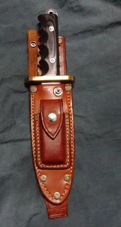 Orig Vintage Hand Made Fixed Blade Knife "Mark Hays Texas" With Sheath