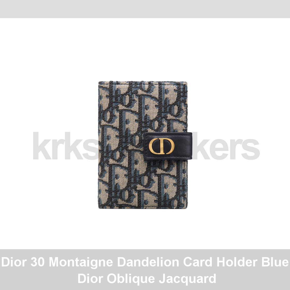 Dior 30 Montaigne Dandelion Blue Oblique Jacquard Card Holder-image