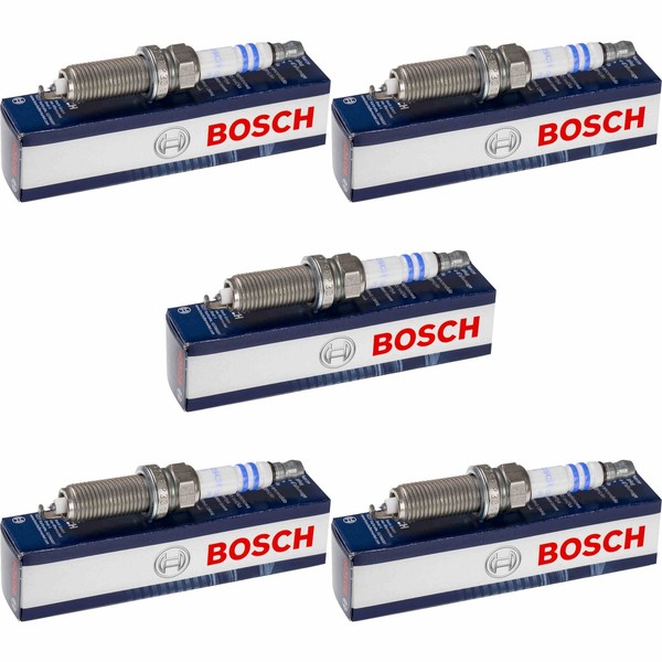 5X Bosch ZüNdkerze Doppelplatin FüR Nissan Qashqai +2 I J10 JJ10 1.6 Renault-image