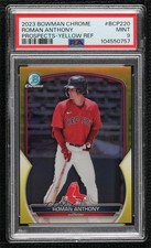 2023 Bowman Chrome Prospects Yellow Refractor 35/75 Roman Anthony PSA 9 MINT 1v3