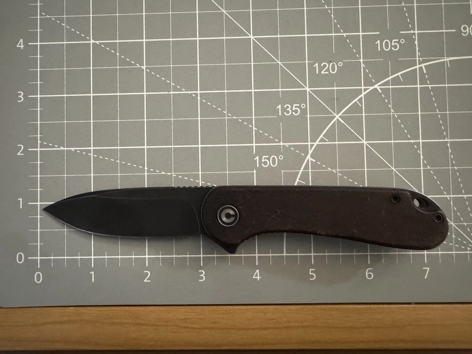 CIVIVI® C907W 'Elementum' 黑色乌木柄拖鞋刀 6.99 整体 — 第 3/4 张图片