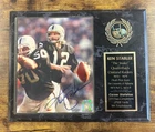 Ken Stabler Signed Photograph Plaque and Statistics Certification Allsports USA