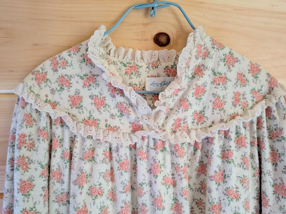 Camisón clásico de franela de algodón floral talla L Lanz of Salzburg Cottagecore Foto 2 de 4