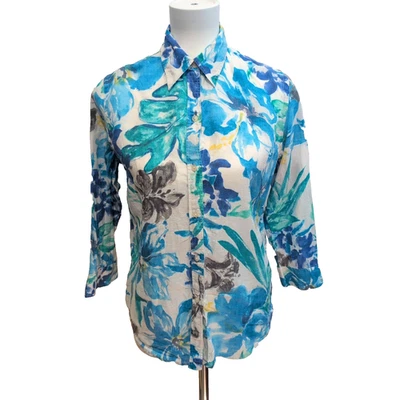 Chemise Femme Ralph Lauren (Lauren) S Lin 100% Motif Fleuri Feuillage - Photo 1/4