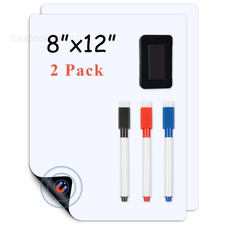 Magnetic Fridge White Board Paper, 8" x 12" 2 x 2 Pack 