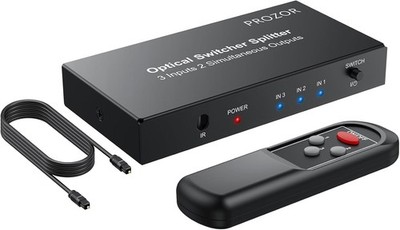 PROZOR Digitaler Optischer Audio Switcher Splitter Optischer Switcher Splitter