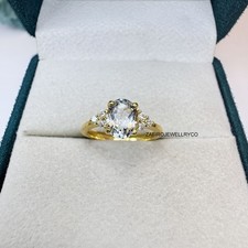 Aquamarine Ring, Birthday Gift Ring, 925 Sterling Silver, March Birthstone