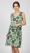 ICantoo Women's Shift Dress Sleeveless Floral Green Size L