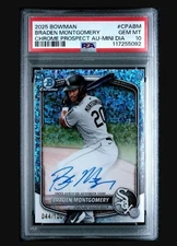 2025 Braden Montgomery Bowman Chrome #CPA-BM Mini Diamond Auto 44/100 PSA 10 Sox